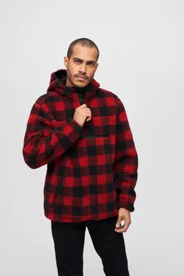 Produktbild von Brandit Teddyfleece Arbeitspullover Größe 6XL Farbe Rot/Schwarz