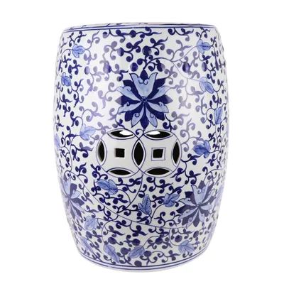 Immagine prodotto di Asianliving Sgabello da giardino in ceramica Porcellana smaltata Sgabello cinese Sgabello a tamburo Sgabello da giardino per interni/esterni 246-813