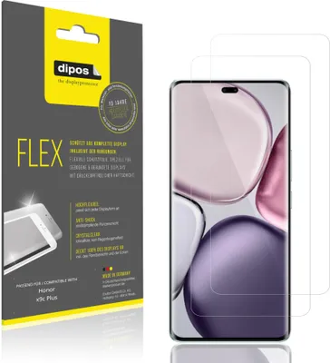 Produktbild von 2x Schutzfolie für Honor x9c Plus Folie, 100% Displayabdeckung, dipos Flex