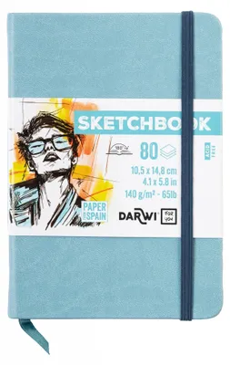 Imagen del producto de Darwi For You DF80010150008C - Cuaderno de dibujo con costura, tamaño A6, 10,5 x 14,8 cm, 140 g - 80 hojas