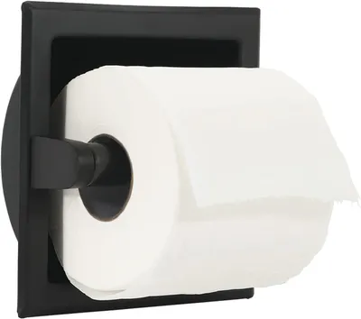 Produktbild von Versenkbarer Toilettenpapierhalter aus Edelstahl 304, robuste Wandmontage mit rückseitiger Halterung, Schwarz