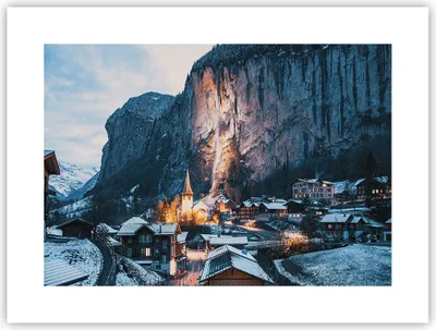 Produktbild von Poster - Poster ohne Rahmen - Lauterbrunnen Schweiz Tal - 40x30 cm - Wand Bild - Wanddeko - Wandbilder - Kunstposter - Wandposter - Bilder - Kunstdruck - Wanddekoration - Wandbild - P2XAA40x30-4834