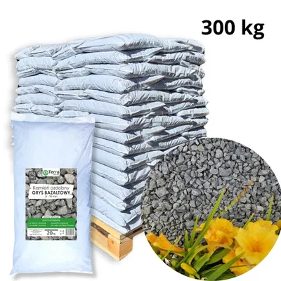 Zdjęcie produktu dla GRYS BAZALTOWY 8-16 mm antracyt 300 kg (paleta 15x20 kg) kamień dekoracyjny dekoracja ogrodu Feniks TERRA