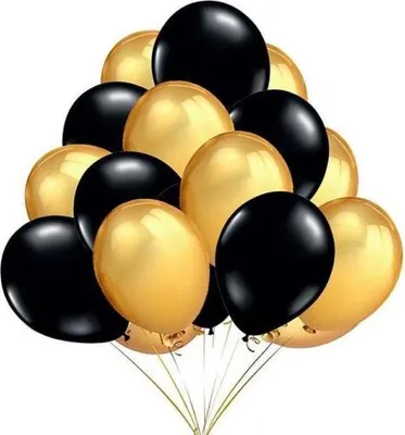 Immagine prodotto di Set di palloncini oro e nero - 50 pezzi, 12 pollici in lattice