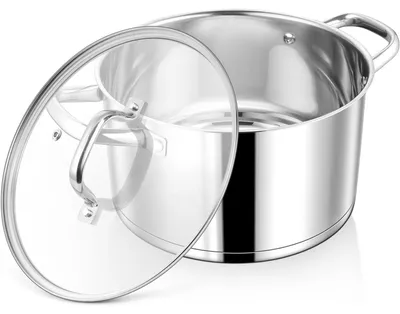 Productafbeelding van Kochtopf, roestvrij staal, inductie, pastasauspan, 26 cm, glazen deksel, 7,6 liter