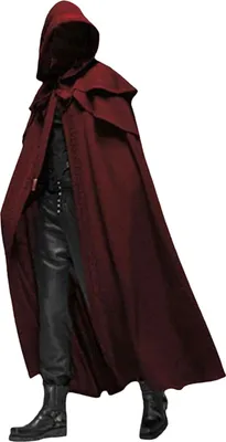 Obrázek produktu pro Halloweenský plášť s kapucí – uni – dlouhý plášť pro muže i ženy, cosplay, středověk, gotika, kostým na večírek, halloweenská rekvizita