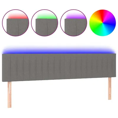 Obrázek produktu pro vidaXL LED čelo postele tmavě šedé 200x5x78/88 cm látka