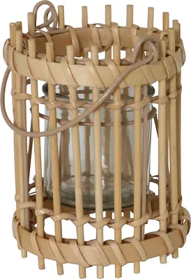 Produktbild von Windlicht BAMBOO natur aus Bambus H16,5cm Boho Bambuslaterne
