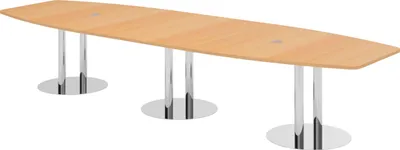 Produktbild von bümö Konferenztisch groß KT40 - Nachbildung: Buche, tischfuss: Chromsäulen
