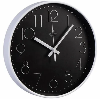 Image de Horloge murale analogique radio-pilotée Ø 30 cm avec cadran 3D