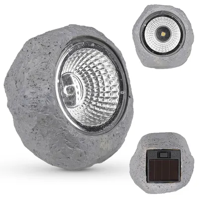Produktbild von MasterLED Solarleuchte LED in Steinoptik – 6500K Kaltweiß – Dämmerungssensor – Gartenbeleuchtung für Beet, Weg, Deko