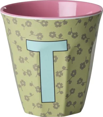 Produktbild von Rice Melamin Becher Medium Buchstaben Blumen T