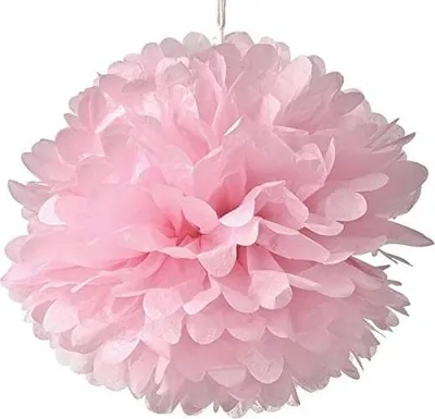 Zdjęcie produktu dla 5 sztuk pomponów papierowych - różowy, 35 cm