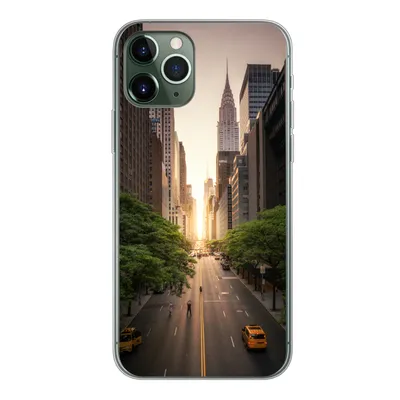 Produktbild von MuchoWow® Handyhülle Schutzhülle Hülle für iPhone 11 Pro New Yorker Straße am Morgen Silikon Softcase Handy Hülle - Handy