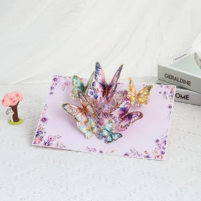 Immagine prodotto di biglietto d'auguri pop-up 3D Farfalle romantiche