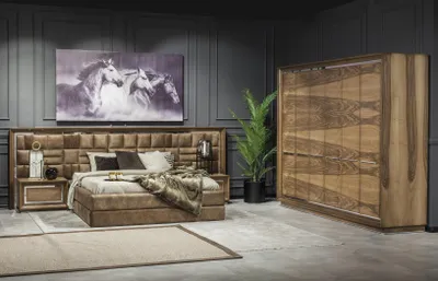Produktbild von Luxus Möbel Bett 160x200 Schrank Betten Möbel Gepolsterte Hotel Einrichtung