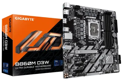 Image de GIGABYTE B860M D3W Mainboard – Intel Core Ultra Series CPUs, 4+1+2-Phasen-VRM, bis zu 9066 MHz DDR5, 2× PCIe 4.0 M.2,