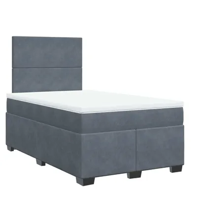 Produktbild von Boxspringbett mit Matratze Dunkelgrau 120x200 cm Samt