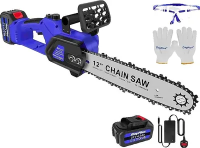 Obrázok produktu pre Nabíjacia mini elektrická reťazová píla, dĺžka rezu 30 cm, výkon 600 W, napätie 21 V, batéria 4000 mAh, bezkartáčový motor