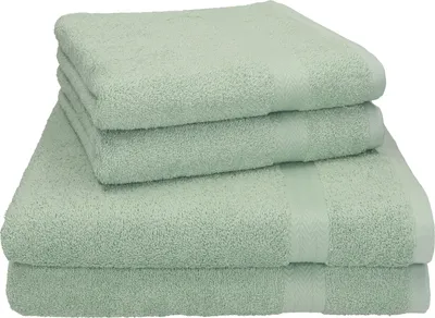 Produktbild von Betz 4-tlg. Handtuch-Set PREMIUM - 2 Liegetücher 2 Handtücher 100% Baumwolle Farbe: heugrün