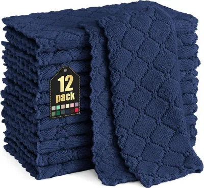 Zdjęcie produktu dla Zestaw 12 ściereczek z mikrofibry do prania 25x25 cm granatowy
