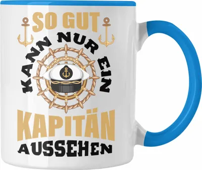 Produktbild von Trendation - Segeln Geschenk Tasse Segler Geschenkidee Segelboot Kapitän Kaffeetasse Kaffeebecher So Gut Kann Nur Ein Kapitän Aussehen (Blau)