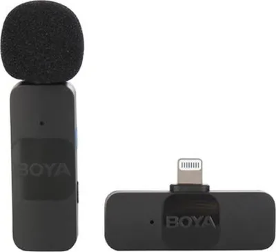 Obrázok produktu pre BOYA BY-V1 bezdrôtový mikrofón pre iPhone iPad dosah 50 m batéria 9 h