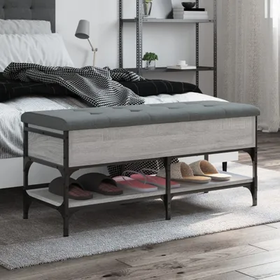 Produktbild von Design Möbel Schuhbank Grau Sonoma 102x42x45 cm Holzwerkstoff - 2024 Neu