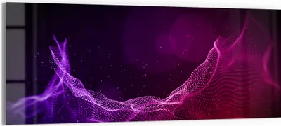 Produktbild von DEQORI Glasbild Echtglas 125x50 cm 'Abstrakte violette Welle' Wandbild Bild modern Deko
