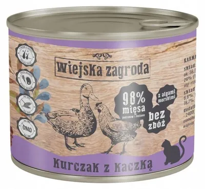 Immagine prodotto di Wiejska Zagroda Pollo con anatra cibo umido per gatto 200g