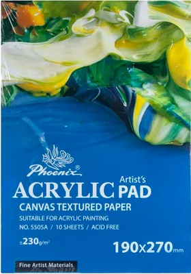 Produktbild von Acrylmalblock Acrylpad Phoenix 230 g - 19x27 cm, 10 Blatt