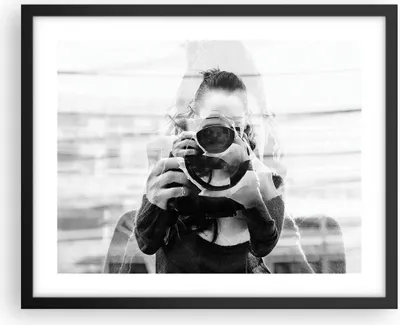 Produktbild von Gerahmtes Poster - Schwarzer Rahmen - Fotograf Schwarzweiß Doppel - 50x40 cm - Wand Bild - Wanddeko - Wandbilder - Kunstposter - Wandposter - Bilderrahmen - Bilder - Kunstdruck - P2BAA50x40-4586