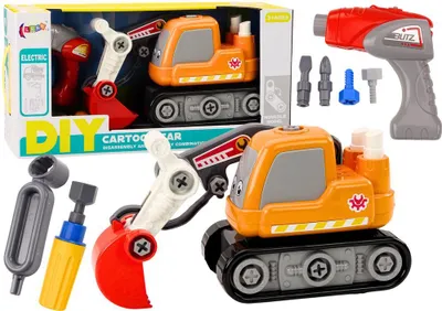 Produktbild von Koparka Gąsienicowa Kreskówkowa Do Skręcania DIY Pomarańczowa