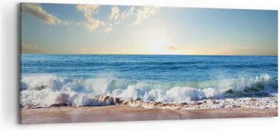 Produktbild von Bild auf Leinwand - Leinwandbild - Meer Ufer Wasser - 120x50cm - Wand Bild - Wanddeko - Wandbilder - Leinwanddruck - Bilder - Kunstdruck - Wanddekoration - Leinwand bilder - Wandkunst - AB120x50-3551