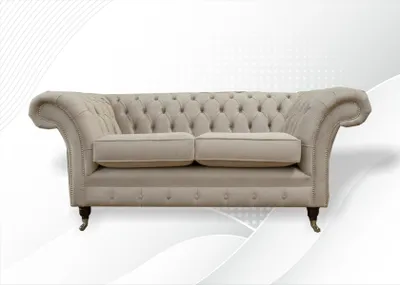 Image de Canapé 2 places, design, revêtement textile, style Chesterfield