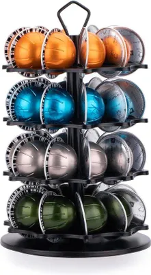 Image de Élégant porte-capsules à café, 40 capsules, pivotant, noir