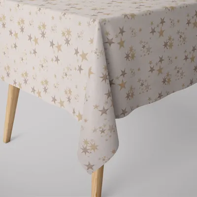Produktbild von SCHÖNER LEBEN. Tischdecke Sterne beige gold eckig in div.n Größen Größe 130x160cm