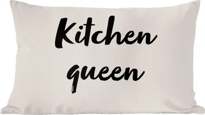 Produktbild von MuchoWow® Zierkissen Sofakissen Wohnzimmer Dekokissen 60x40 cm Zitate - Sprichwörter - Kochen - Chefkoch - Küchenkönigin - Kopfkissen - Polster mit Foto