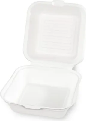 Produktbild von 125x Hamburgerbox Burgerboxen groß 145x133x75mm geschäumt weiß