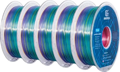 Zdjęcie produktu dla filament 3D, jedwab PLA, materiał przyjazny dla środowiska, kolor tęczy