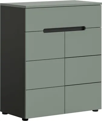 Immagine prodotto di Scarpiera Canu 2 ante, 1 cassetto verde polvere, grigio scuro.