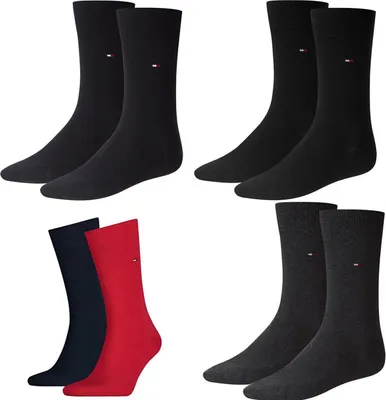 Produktbild von Tommy Hilfiger Classic Socks (2-pack), herensokken katoen, rood en blauw