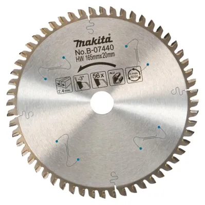 Produktbild von Makita B-07440 TCT Kreissägeblatt 165 x 2,4 x 20 mm 165 x 2,4 x 20 mm 56 Zähne 3° Aluminium