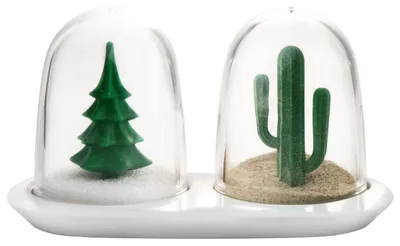 Image de QUALY, distributeurs à sel et à poivre pour l'hiver et l'été, en plastique, dimensions : 73,5 x 125 x 75 mm