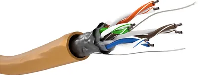 Image de Câble réseau CAT 5e, F/UTP, 100 m, orange, orange - Conducteur en aluminium recouvert de cuivre (CCA), AWG 26/7 (toronné), gaine en PVC