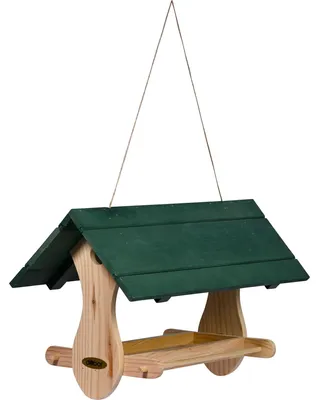 Vogelhaus mit Seil, Futterstation, 39x30x22 cm, Grün