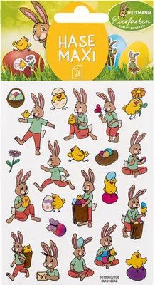 Immagine prodotto di Set di adesivi di Pasqua Coniglietto di Pasqua maxi Uova di Pasqua decorare adesivo 2 fogli