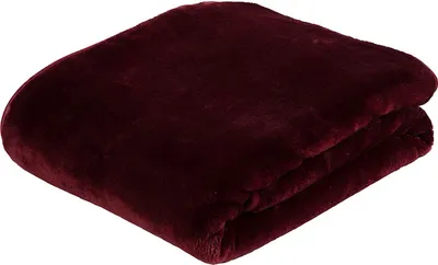 A folded burgundy blanket is shown against a white background.