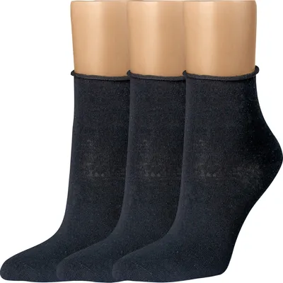 Produktbild von Riese Damen-Kurzsocken 3 Paar mit Rollbündchen schwarz 39 - 42