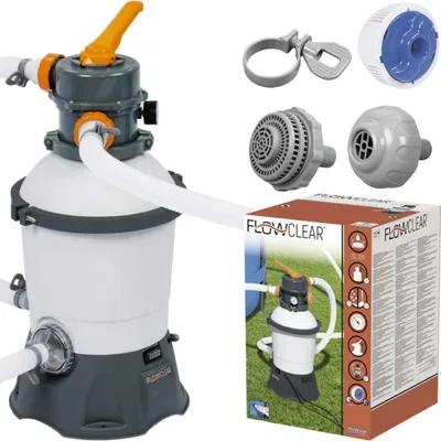 Zdjęcie produktu dla Bestway 58515, Filtr do piasku, Czarny, Pomarańczowy, Biały, 2000 l, 1100 l, 16000 l, Zawór 6-kierunkowy